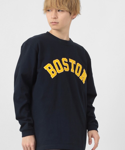 make a ray!(メイク ア レイ!)の「KANSAS/BOSTON/ カレッジロゴ 刺繍ワッペン ロンT /長袖Tシャツ/ユニセックス(Tシャツ/カットソー・レディース・ホワイト/ブラック/ネイビー/グレー/グレー系その他/ブルー系その他・M/L)」の16枚目の写真