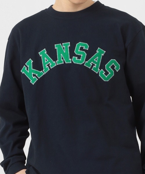make a ray!(メイク ア レイ!)の「KANSAS/BOSTON/ カレッジロゴ 刺繍ワッペン ロンT /長袖Tシャツ/ユニセックス(Tシャツ/カットソー・レディース・ホワイト/ブラック/ネイビー/グレー/グレー系その他/ブルー系その他・M/L)」の17枚目の写真