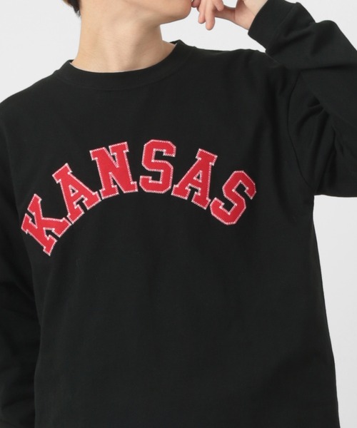 make a ray!(メイク ア レイ!)の「KANSAS/BOSTON/ カレッジロゴ 刺繍ワッペン ロンT /長袖Tシャツ/ユニセックス(Tシャツ/カットソー・レディース・ホワイト/ブラック/ネイビー/グレー/グレー系その他/ブルー系その他・M/L)」の8枚目の写真