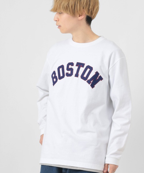 make a ray!(メイク ア レイ!)の「KANSAS/BOSTON/ カレッジロゴ 刺繍ワッペン ロンT /長袖Tシャツ/ユニセックス(Tシャツ/カットソー・レディース・ホワイト/ブラック/ネイビー/グレー/グレー系その他/ブルー系その他・M/L)」の18枚目の写真