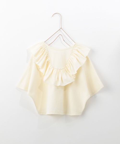 LOWRYS FARM（ローリーズファーム）の「フリル２ＷＡＹプルオーバー　270951（Tシャツ/カットソー・キッズ・アイボリー/ブラック/ブラウン/オフホワイト・110cm/120cm/130cm/140cm/150cm）」の5枚目の写真