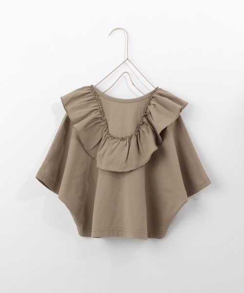 LOWRYS FARM（ローリーズファーム）の「フリル２ＷＡＹプルオーバー　270951（Tシャツ/カットソー・キッズ・アイボリー/ブラック/ブラウン/オフホワイト・110cm/120cm/130cm/140cm/150cm）」の6枚目の写真