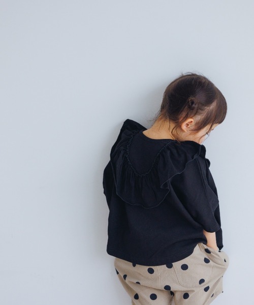 LOWRYS FARM（ローリーズファーム）の「フリル２ＷＡＹプルオーバー　270951（Tシャツ/カットソー・キッズ・アイボリー/ブラック/ブラウン/オフホワイト・110cm/120cm/130cm/140cm/150cm）」の21枚目の写真