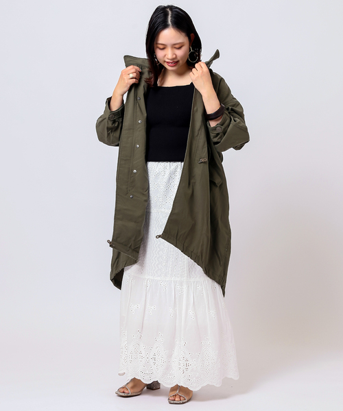 B.C STOCK（ベーセーストック）の「NYOX ミリタリーモッズコート（モッズコート・メンズ・ブラック/グリーン・MEDIUM/LARGE）」の3枚目の写真