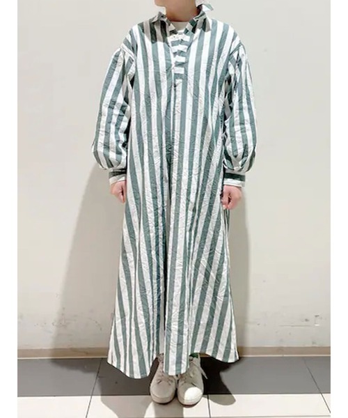 sm2rhythm（サマンサモスモスリズム）の「ストライプワンピース（ワンピース・レディース・グリーン/ブルー・ﾌﾘ-）」の2枚目の写真