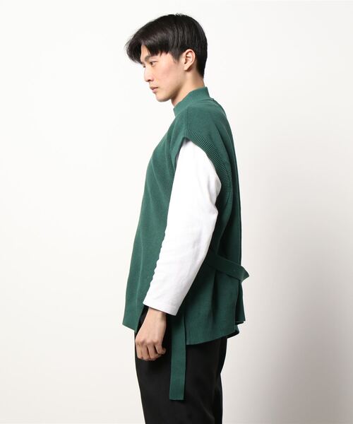 Lui's（ルイス）の「オーバーニットベスト（ベスト・メンズ・ブラック/グリーン/オフホワイト・FREE）」の4枚目の写真