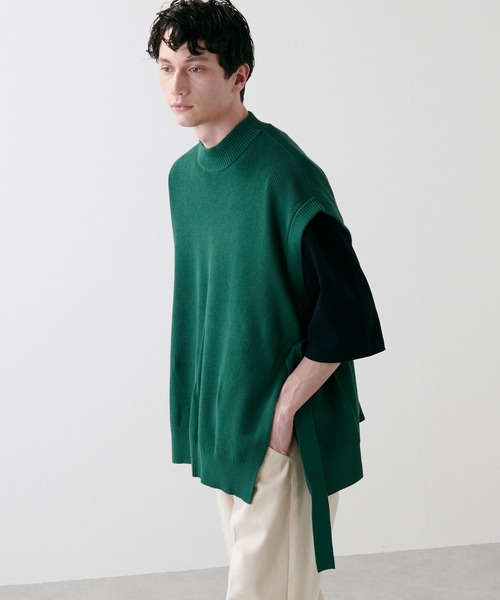 Lui's（ルイス）の「オーバーニットベスト（ベスト・メンズ・ブラック/グリーン/オフホワイト・FREE）」の3枚目の写真