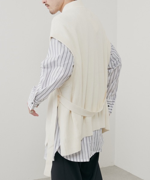 Lui's（ルイス）の「オーバーニットベスト（ベスト・メンズ・ブラック/グリーン/オフホワイト・FREE）」の10枚目の写真