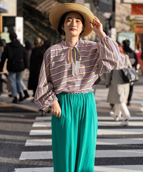 FREAK'S STORE（フリークスストア）の「ウエストシャーリングボーダートップス（Tシャツ/カットソー・レディース・ストライプ・ﾌﾘ-）」の2枚目の写真