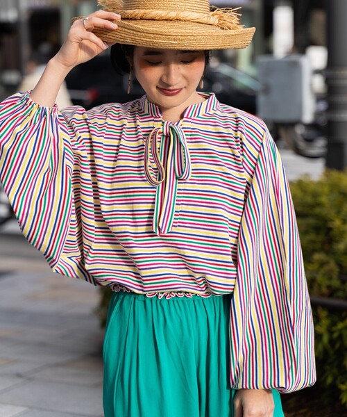 FREAK'S STORE（フリークスストア）の「ウエストシャーリングボーダートップス（Tシャツ/カットソー・レディース・ストライプ・ﾌﾘ-）」の5枚目の写真