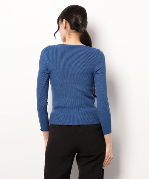 STYLEBLOCK(スタイルブロック)の「スクエアネックリブニットトップス(ニット/セーター・レディース・ホワイト/ブラック/グレー/ブルー/ベージュ系その他/ブラウン・FREE)」の7枚目の写真