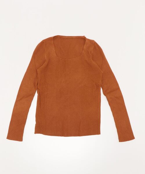 STYLEBLOCK(スタイルブロック)の「スクエアネックリブニットトップス(ニット/セーター・レディース・ホワイト/ブラック/グレー/ブルー/ベージュ系その他/ブラウン・FREE)」の11枚目の写真