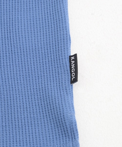KANGOL（カンゴール）の「別注 WEB限定 KANGOL/カンゴール ワンポイント ロゴ ポケット付 レイヤード ビックシルエット ドロップショルダー ワッフル 半袖 Tシャツ（Tシャツ/カットソー・メンズ・ブルー/グレイッシュベージュ/ブラック/ホワイト・LL/M/L）」の10枚目の写真