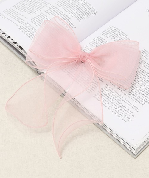 Me%（ミィパーセント）の「シアーリボンクリップ（バレッタ/ヘアクリップ・レディース・ブラック系その他/ピンク系その他/アイボリー・FREE）」の3枚目の写真