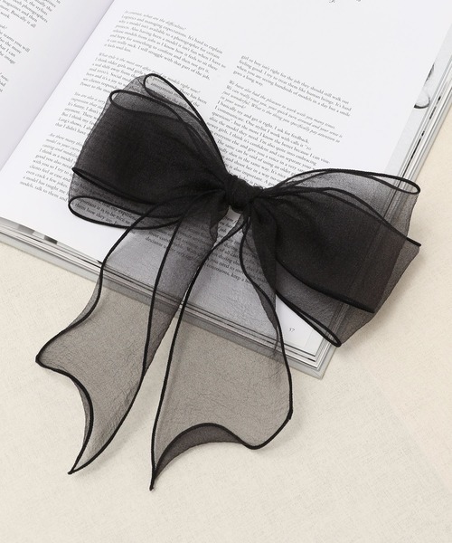 Me%（ミィパーセント）の「シアーリボンクリップ（バレッタ/ヘアクリップ・レディース・ブラック系その他/ピンク系その他/アイボリー・FREE）」の10枚目の写真