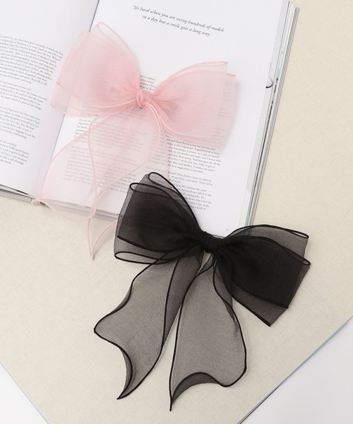 Me%（ミィパーセント）の「シアーリボンクリップ（バレッタ/ヘアクリップ・レディース・ブラック系その他/ピンク系その他/アイボリー・FREE）」の16枚目の写真