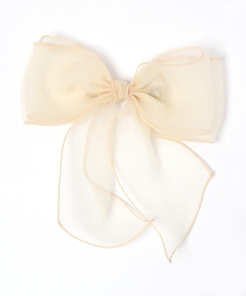 Me%（ミィパーセント）の「シアーリボンクリップ（バレッタ/ヘアクリップ・レディース・ブラック系その他/ピンク系その他/アイボリー・FREE）」の8枚目の写真