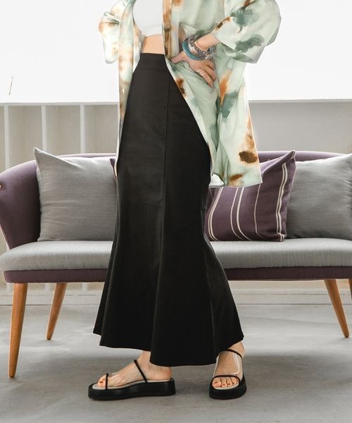 JEANASIS(ジーナシス)の「ストレッチマーメイドデニムスカート/275526(スカート・レディース・ブラック/ピンク/ブルー/グリーン・FREE)」の2枚目の写真