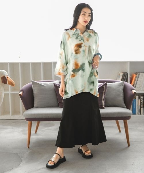 JEANASIS(ジーナシス)の「ストレッチマーメイドデニムスカート/275526(スカート・レディース・ブラック/ピンク/ブルー/グリーン・FREE)」の6枚目の写真