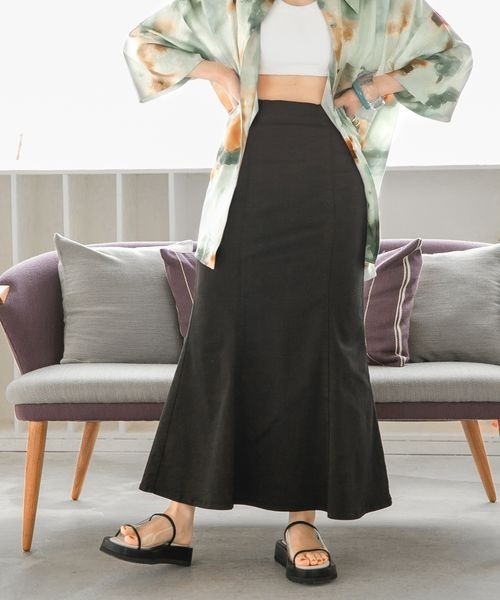 JEANASIS(ジーナシス)の「ストレッチマーメイドデニムスカート/275526(スカート・レディース・ブラック/ピンク/ブルー/グリーン・FREE)」の7枚目の写真