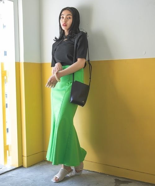 JEANASIS(ジーナシス)の「ストレッチマーメイドデニムスカート/275526(スカート・レディース・ブラック/ピンク/ブルー/グリーン・FREE)」の8枚目の写真