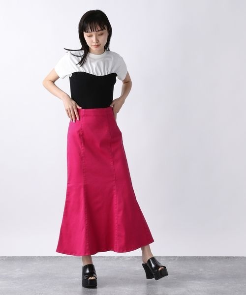 JEANASIS(ジーナシス)の「ストレッチマーメイドデニムスカート/275526(スカート・レディース・ブラック/ピンク/ブルー/グリーン・FREE)」の11枚目の写真