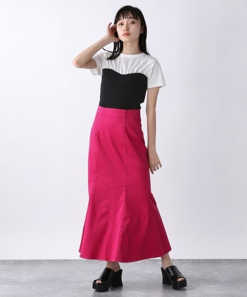 JEANASIS(ジーナシス)の「ストレッチマーメイドデニムスカート/275526(スカート・レディース・ブラック/ピンク/ブルー/グリーン・FREE)」の12枚目の写真