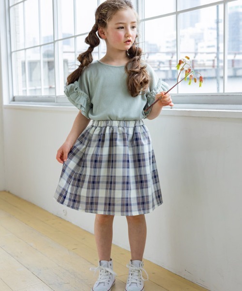 lulpini(ルルピー二)の「kids チェックフレアスカートパンツ(その他パンツ・キッズ・ミント/ネイビー・L/S/M)」の16枚目の写真