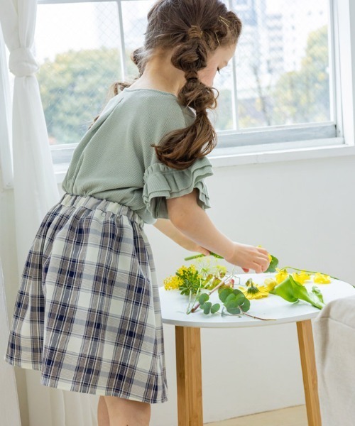 lulpini(ルルピー二)の「kids チェックフレアスカートパンツ(その他パンツ・キッズ・ミント/ネイビー・L/S/M)」の9枚目の写真