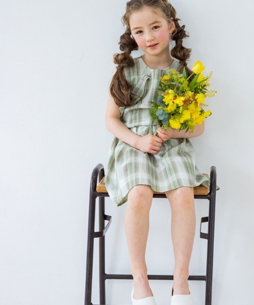 lulpini(ルルピー二)の「kids チェックフレアスカートパンツ(その他パンツ・キッズ・ミント/ネイビー・L/S/M)」の7枚目の写真