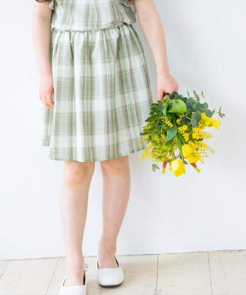 lulpini(ルルピー二)の「kids チェックフレアスカートパンツ(その他パンツ・キッズ・ミント/ネイビー・L/S/M)」の22枚目の写真