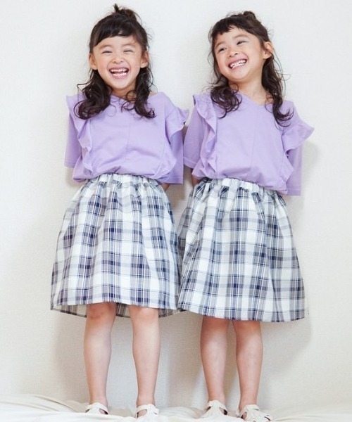 lulpini(ルルピー二)の「kids チェックフレアスカートパンツ(その他パンツ・キッズ・ミント/ネイビー・L/S/M)」の21枚目の写真