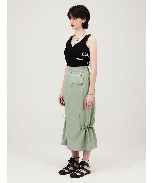 KIRSH(キルシー)の「KIRSH FRONT CUTTING SLEEVELESS LS フロントカッティング スリーブレス(タンクトップ・レディース・グリーン/ブラック・ONE SIZE)」の4枚目の写真