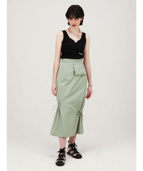 KIRSH(キルシー)の「KIRSH FRONT CUTTING SLEEVELESS LS フロントカッティング スリーブレス(タンクトップ・レディース・グリーン/ブラック・ONE SIZE)」の6枚目の写真