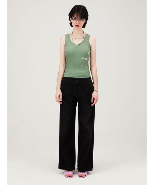 KIRSH(キルシー)の「KIRSH FRONT CUTTING SLEEVELESS LS フロントカッティング スリーブレス(タンクトップ・レディース・グリーン/ブラック・ONE SIZE)」の13枚目の写真