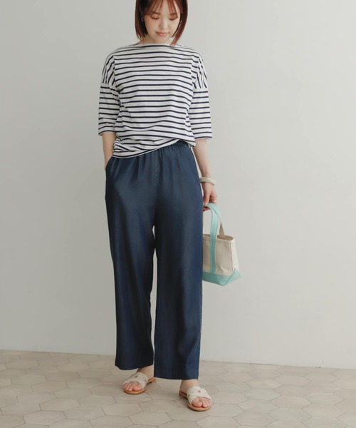 URBAN RESEARCH DOORS（アーバンリサーチドアーズ）の「『セットアップ対応』リヨセルデニムイージーパンツ（その他パンツ・レディース・ブラック/インディゴブルー・SMALL/MEDIUM）」の4枚目の写真