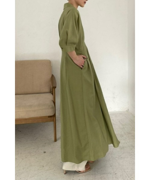 STYLEMIXER(スタイルミキサー)の「リネンタックシャツワンピース(ワンピース・レディース・ライトグリーン/ダークネイビー/ライトベージュ・MEDIUM/SMALL)」の13枚目の写真