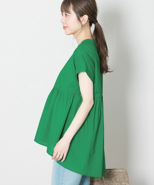 コットンシルクローンギャザーブラウス item7ba5212ad47811ef928e0242ac