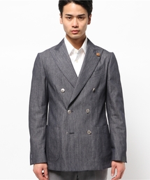 LARDINI ストライプ ダブルブレストジャケット44相当 LARDINI ダブルジャケット 44（LARDINI (ラルディーニ) ダブル 6