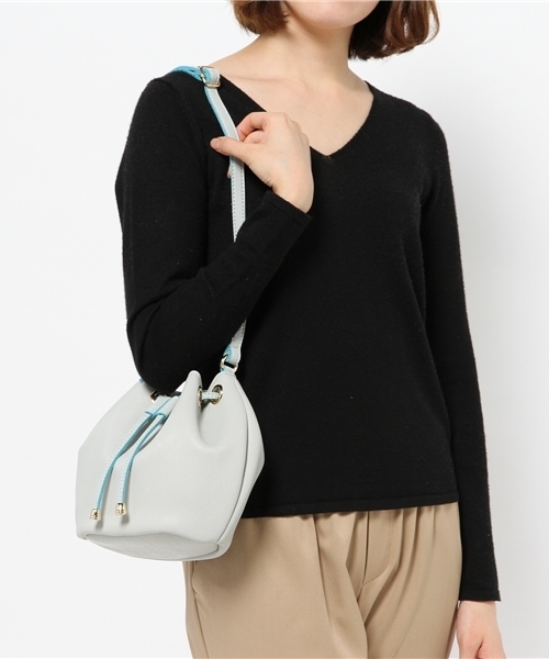 OUTLET（アウトレット）の「【Ciaopanic】巾着ミニショルダー（ショルダーバッグ・レディース・ブラック/グレー/ピンク・0）」の10枚目の写真