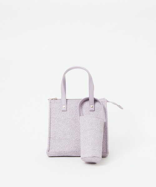Abahouse Devinette(ドゥヴィネット)の「【mieux un】花レース型押しハンドバッグ◇保温保冷機能付き(ハンドバッグ・レディース・ベージュ/グレー/ラベンダー・フリー)」の3枚目の写真