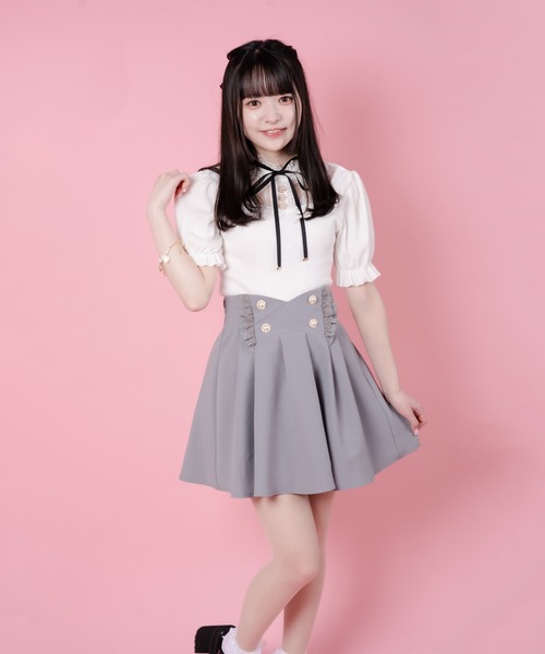 ROJITA（ロジータ）の「パール釦タックフレアスカート（スカート・レディース・ブラック/ピンク/ミント・FREE）」の6枚目の写真