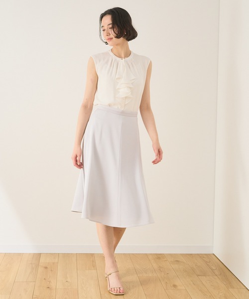 ANAYI（アナイ）の「バックサテンラッフルノースリ ブラウス（シャツ 