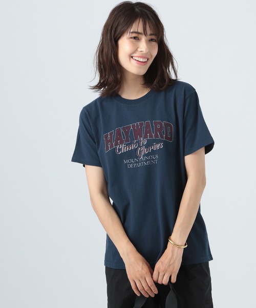 BAYFLOW(ベイフロー)の「アソートカレッジロゴT(Tシャツ/カットソー・レディース・ネイビー/グリーン/アイボリー・FREE)」の1枚目の写真