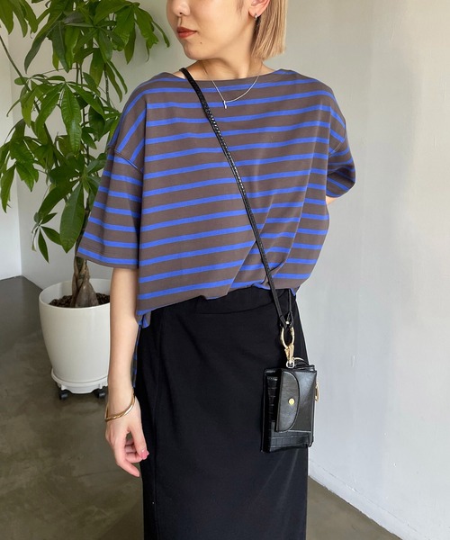 CAPRICIEUX LE'MAGE(カプリシューレマージュ)の「カラーボーダーTシャツ(Tシャツ/カットソー・レディース・オフホワイト/イエロー/ブルー・FREE)」の2枚目の写真