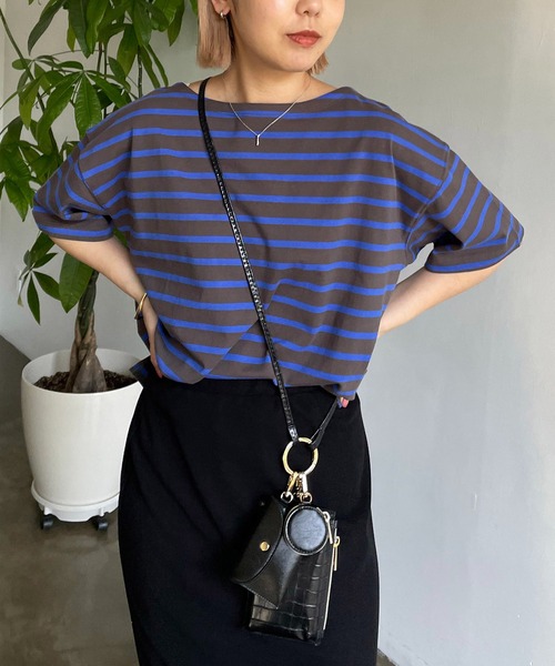 CAPRICIEUX LE'MAGE(カプリシューレマージュ)の「カラーボーダーTシャツ(Tシャツ/カットソー・レディース・オフホワイト/イエロー/ブルー・FREE)」の7枚目の写真