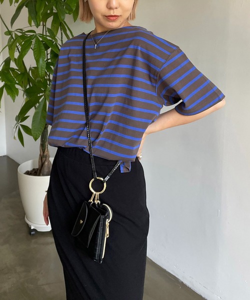 CAPRICIEUX LE'MAGE(カプリシューレマージュ)の「カラーボーダーTシャツ(Tシャツ/カットソー・レディース・オフホワイト/イエロー/ブルー・FREE)」の8枚目の写真