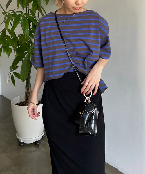 CAPRICIEUX LE'MAGE(カプリシューレマージュ)の「カラーボーダーTシャツ(Tシャツ/カットソー・レディース・オフホワイト/イエロー/ブルー・FREE)」の10枚目の写真