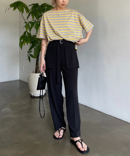 CAPRICIEUX LE'MAGE(カプリシューレマージュ)の「カラーボーダーTシャツ(Tシャツ/カットソー・レディース・オフホワイト/イエロー/ブルー・FREE)」の20枚目の写真