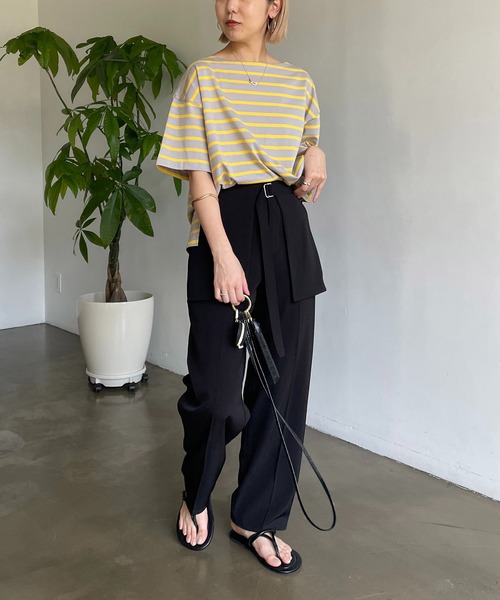 CAPRICIEUX LE'MAGE(カプリシューレマージュ)の「カラーボーダーTシャツ(Tシャツ/カットソー・レディース・オフホワイト/イエロー/ブルー・FREE)」の22枚目の写真